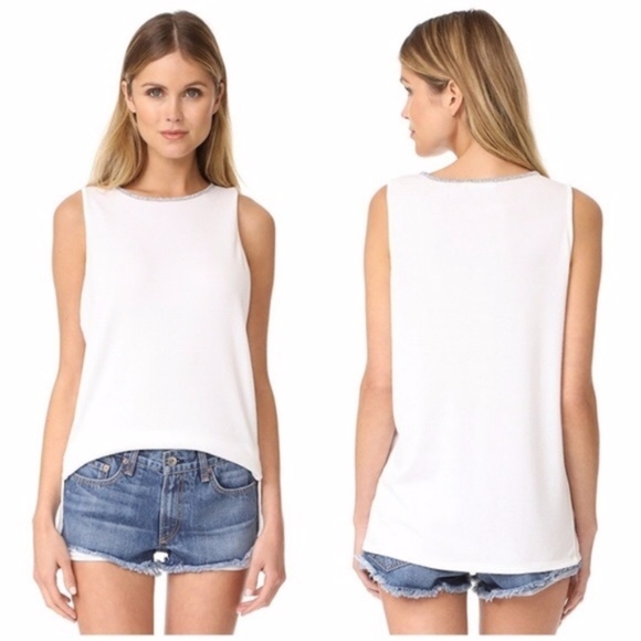 rag & bone Tops - rag & bone Grey and White Oasis Tank